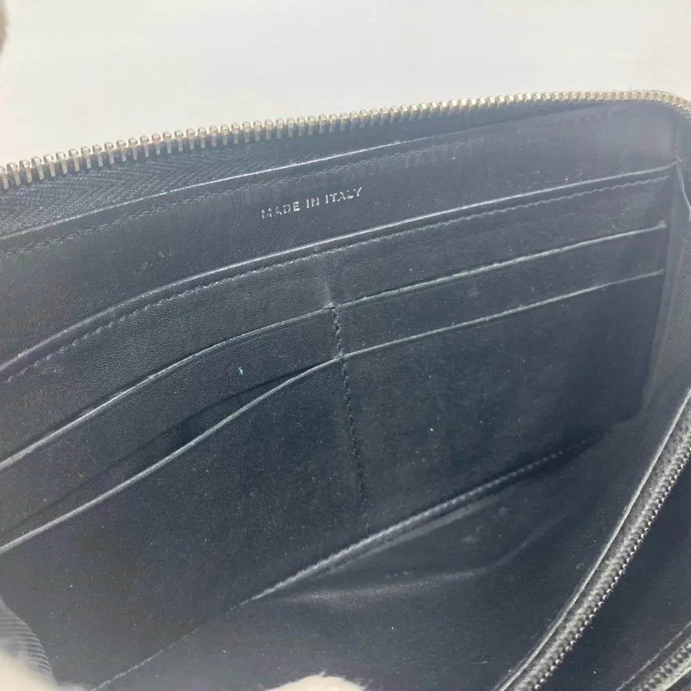 CHANEL Black Lambskin Leather Logo Wallet